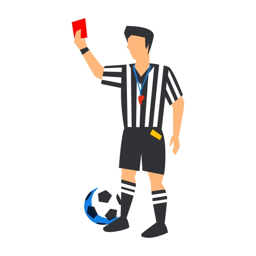 Soccer Referee Cutout | Football Theme Wall & Hanging Décor | Red Card Action Pose